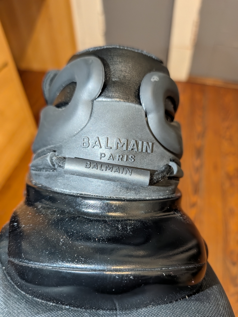 AUTHENTIC Balmain Men's Triple Black Unicorn Sneakers - Picture 5 of 6